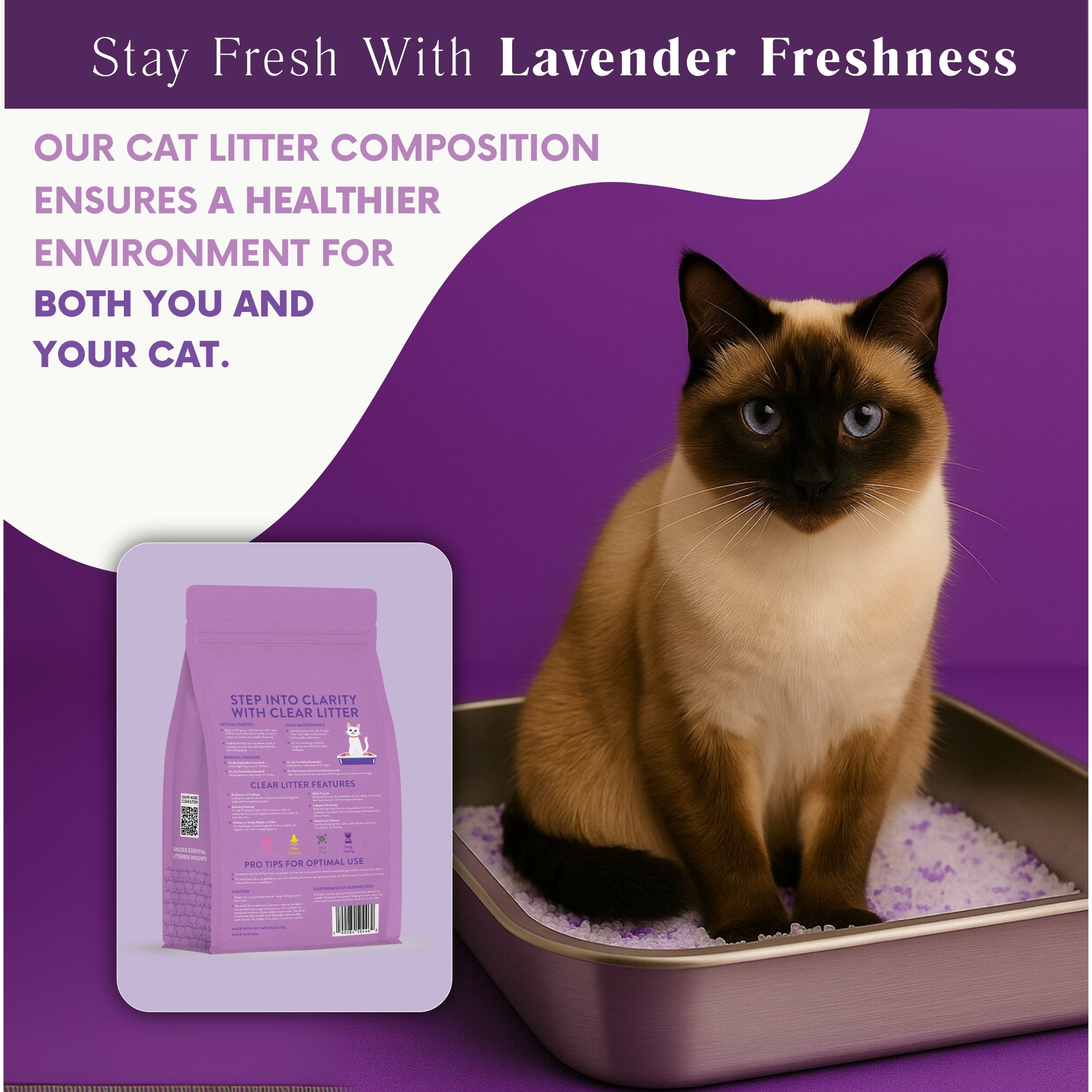 Lavender Crystal Cat Litter